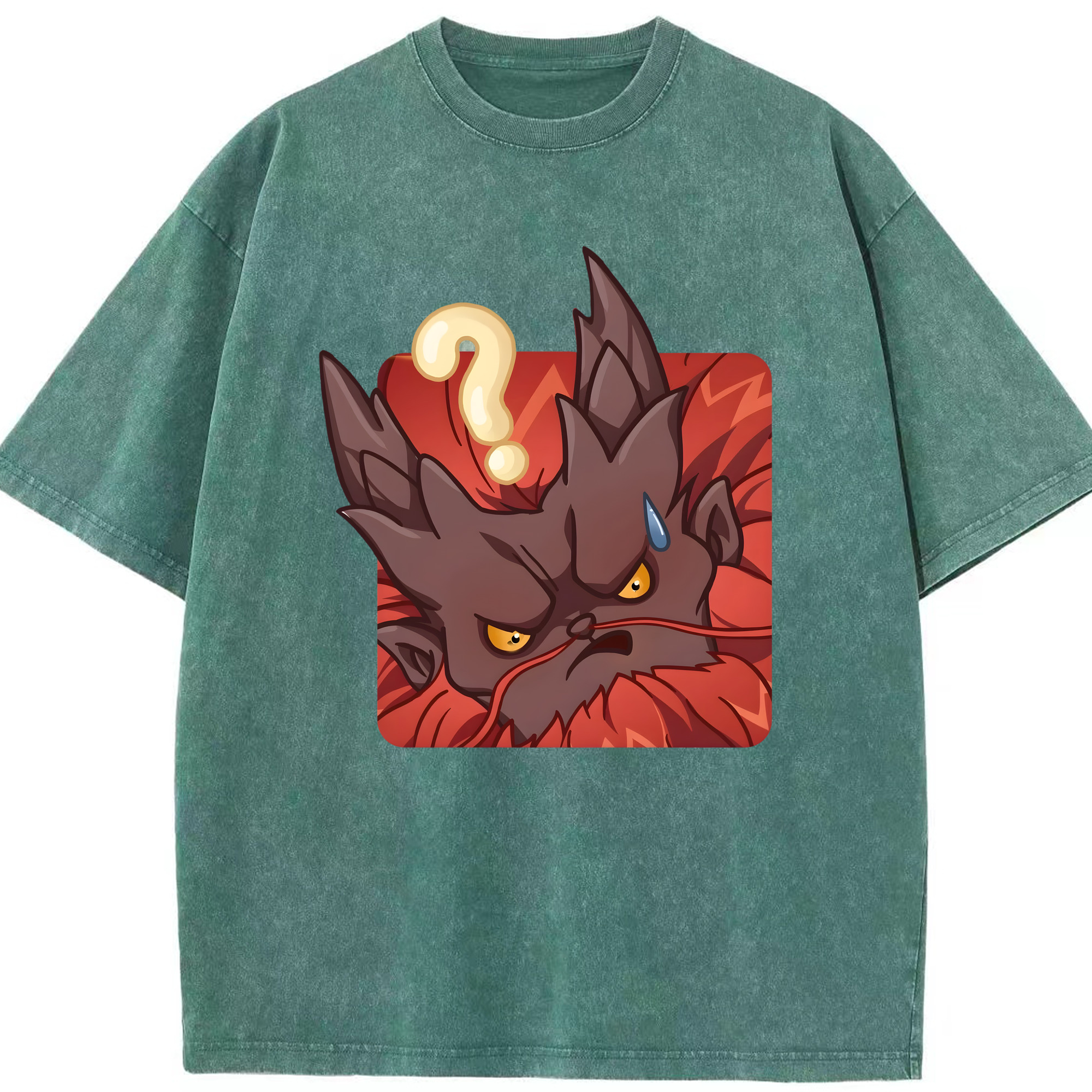 （画像用） Ne Zha 2 ナタ 魔童の大暴れ 綿100% ヴィンテージ風 半袖Tシャツ（フロントプリント）